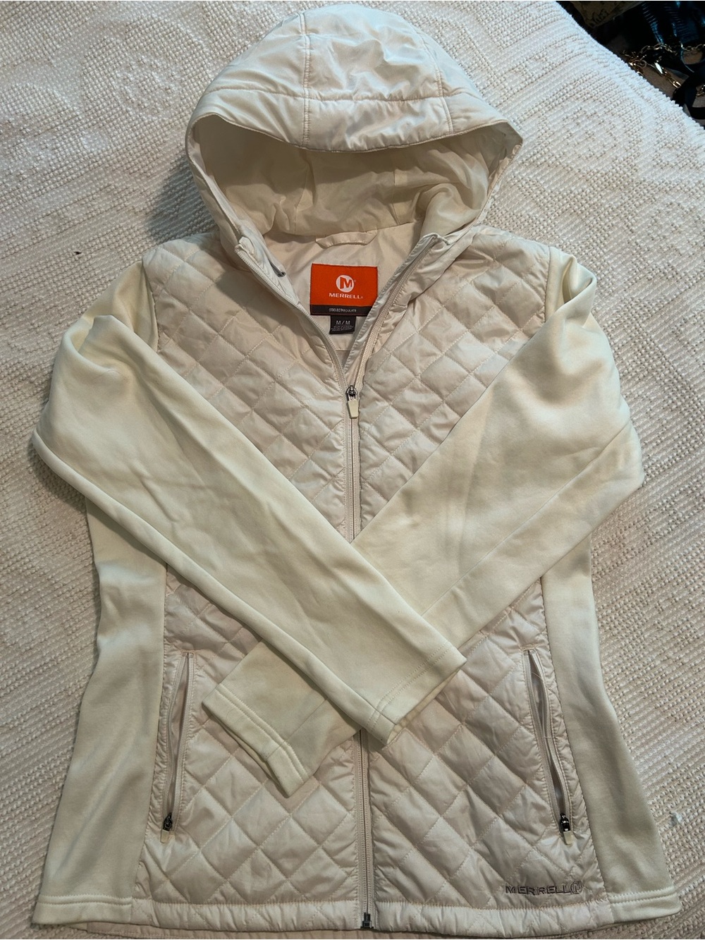 Merrell Women's Cream Quilted Hooded Jacket